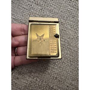 OES Order of the Eastern Star Mini Directory Metal Flip book Works Gold Tone VTG
